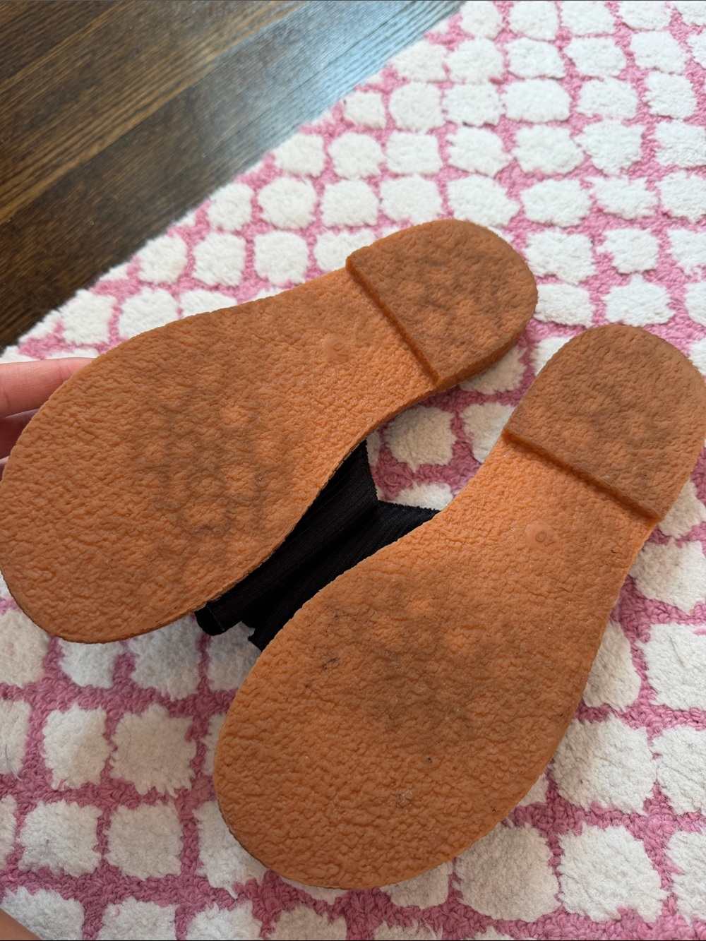 Black Knot Bow Slide Sandals with Tan Footbed - Picture 2 of 4
